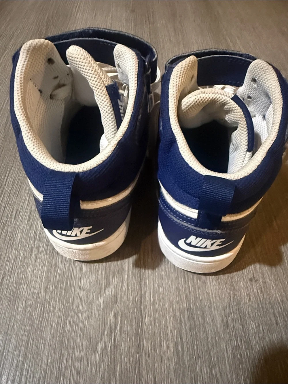 Nike Kids Mid-Top Sneakers - White and Navy Blue